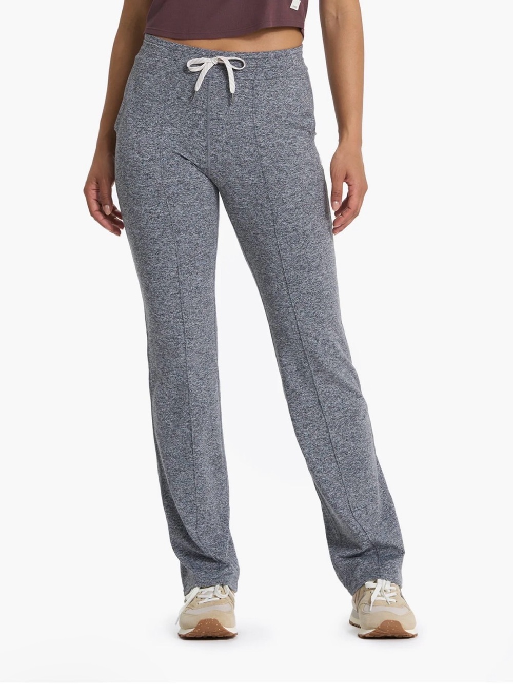 Vuori Halo Wide Leg Flare Pant in Heather Grey